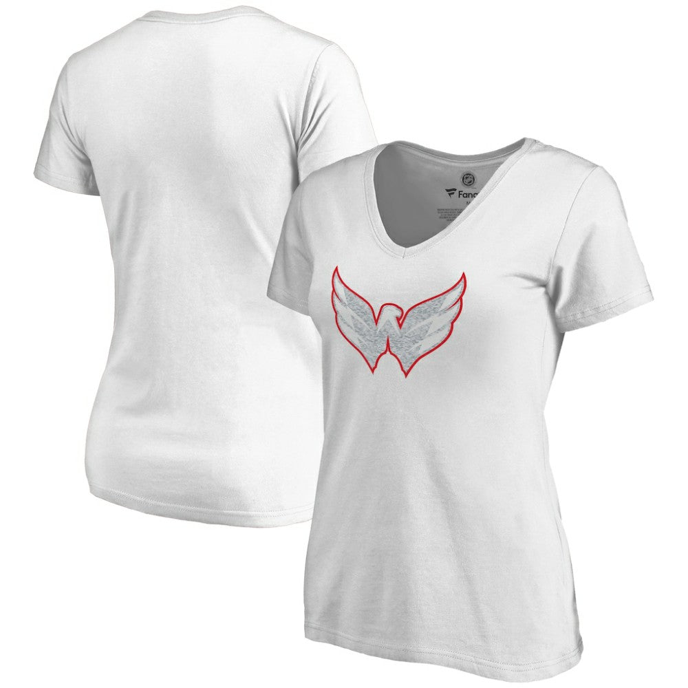 Washington Capitals Women's Whiteout V-Neck T-Shirt - White - NHL
