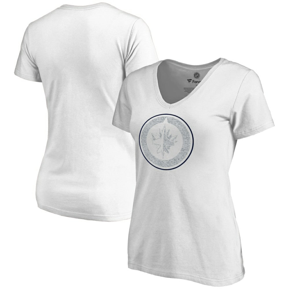 Winnipeg Jets Women's Whiteout V-Neck T-Shirt - White - NHL