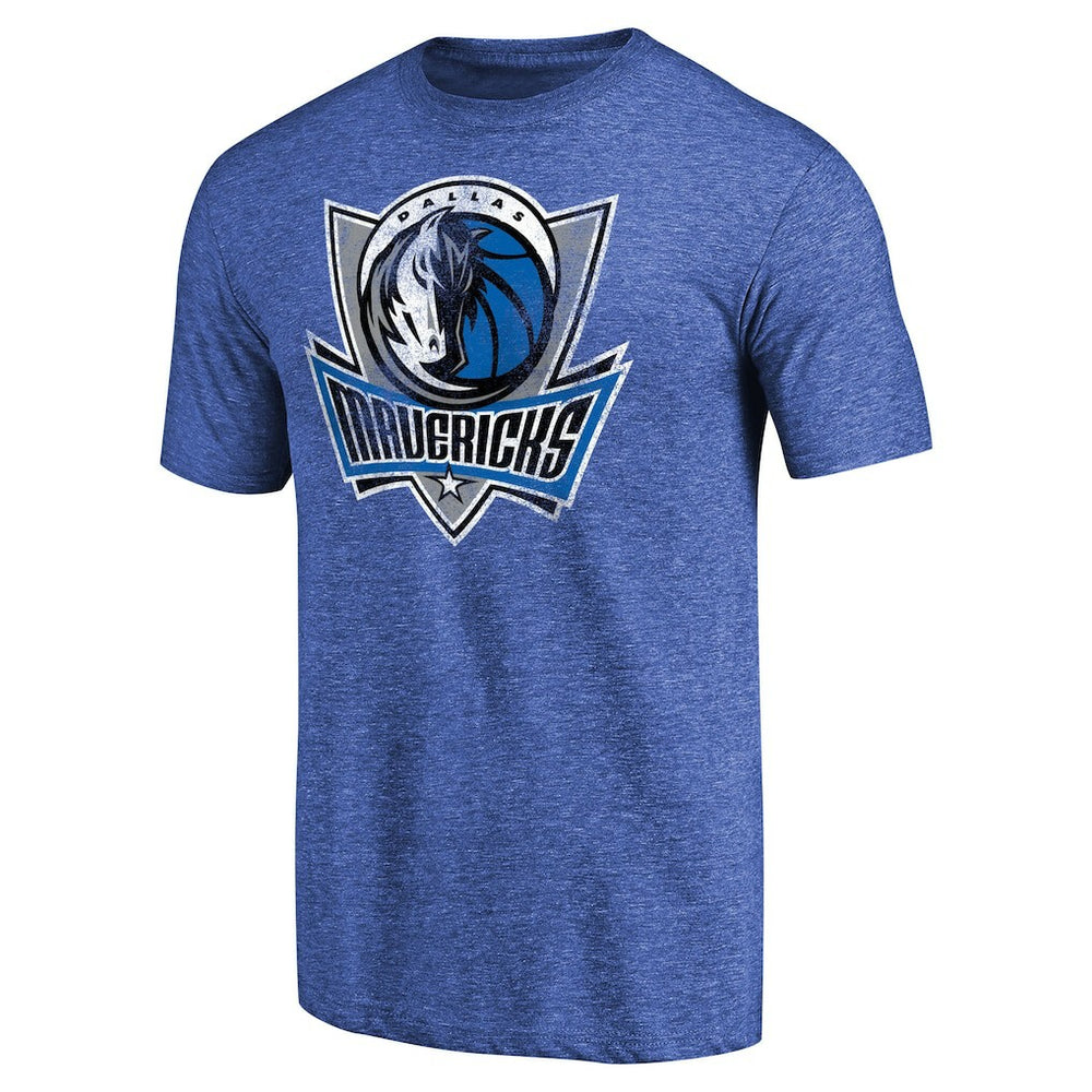 Dallas Mavericks Distressed Team Logo Tri-Blend T-Shirt Heather Royal - NBA