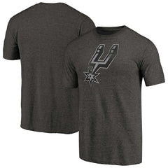 San Antonio Spurs Distressed Team Logo Tri-Blend T-Shirt Heather Black - NBA