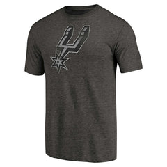 San Antonio Spurs Distressed Team Logo Tri-Blend T-Shirt Heather Black - NBA