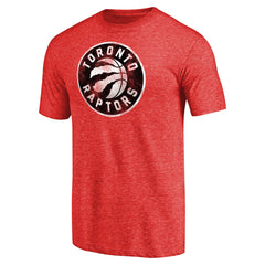 Toronto Raptors Distressed Team Logo Tri-Blend T-Shirt Heather Red - NBA