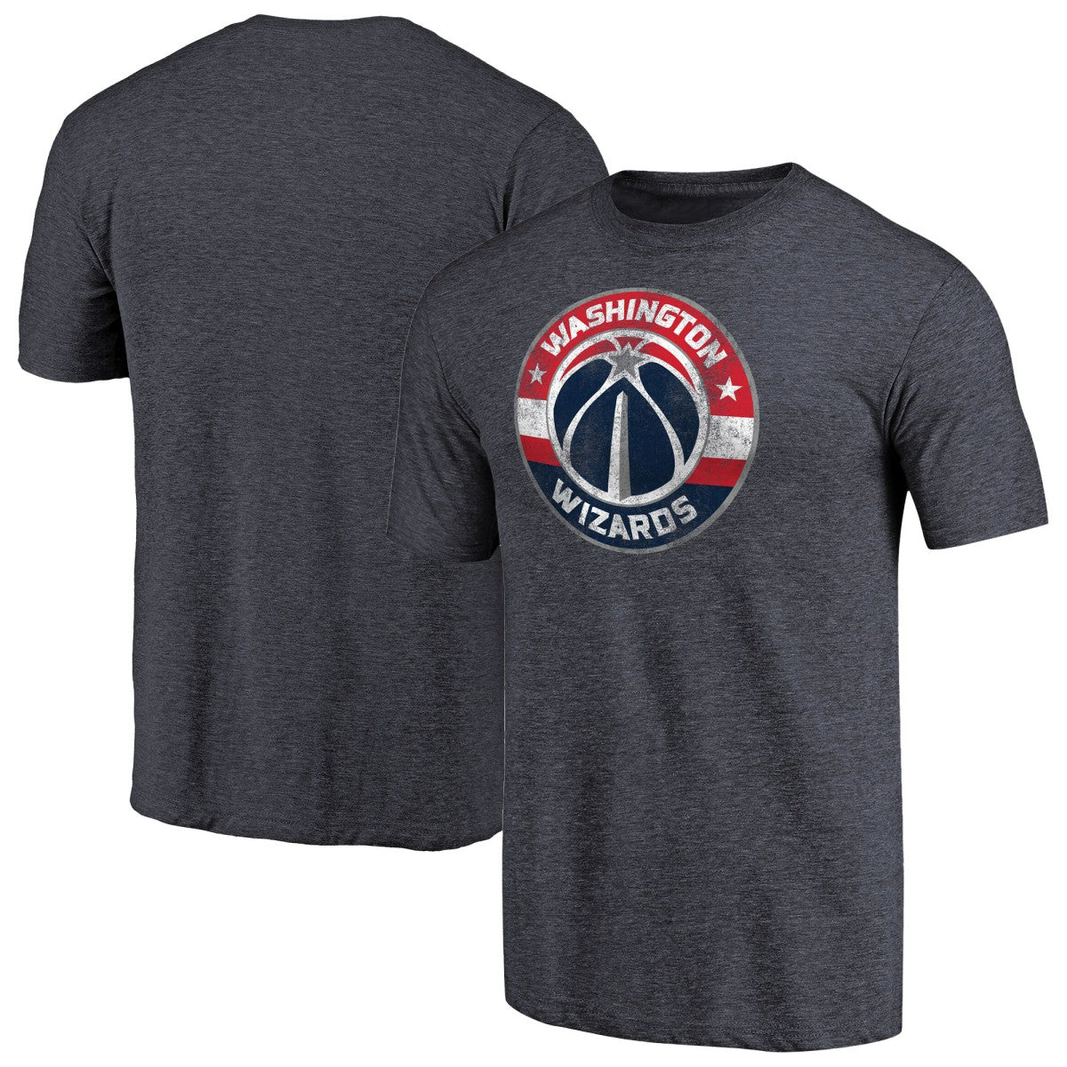 Washington Wizards Distressed Team Logo Tri-Blend T-Shirt Heather Navy - NBA