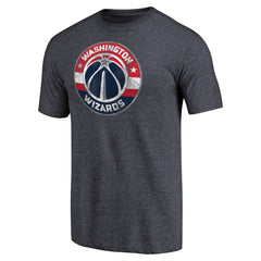 Washington Wizards Distressed Team Logo Tri-Blend T-Shirt Heather Navy - NBA