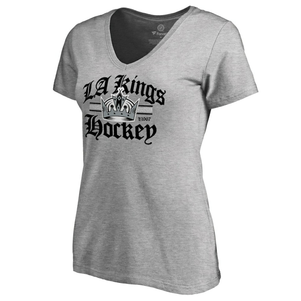 Los Angeles Kings Women's Hometown Collection The Crown V-Neck T-Shirt - ash - NHL