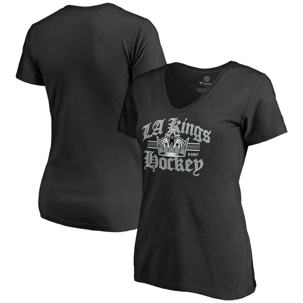 Los Angeles Kings Women's Hometown Collection The Crown V-Neck T-Shirt - Black - NHL