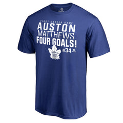 Auston Matthews Toronto Maple Leafs Four Goals T-Shirt - Royal - NHL