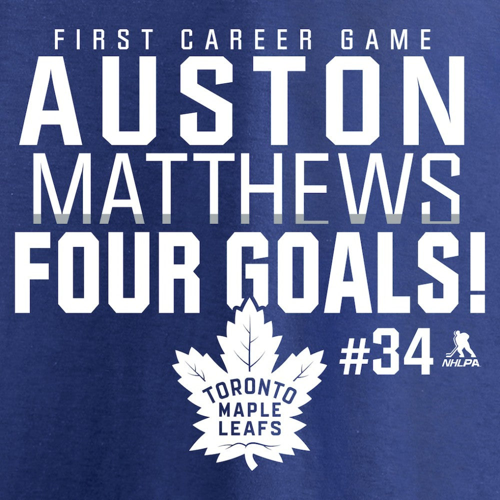 Auston Matthews Toronto Maple Leafs Four Goals T-Shirt - Royal - NHL