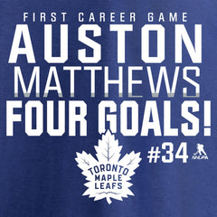 Auston Matthews Toronto Maple Leafs Four Goals T-Shirt - Royal - NHL