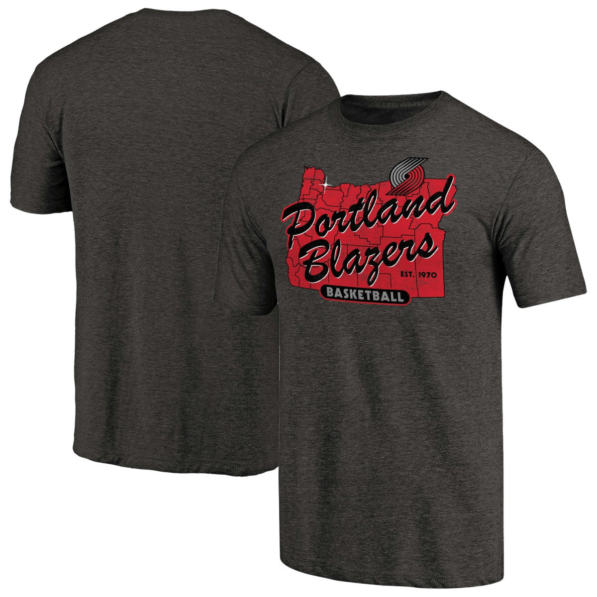Portland Trail Blazers Hometown Collection Old Town 2 Tri-Blend T-Shirt Black - NBA