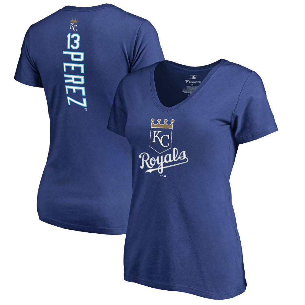Salvador Perez Kansas City Royals Women's Backer V-Neck T-Shirt - MLB