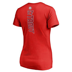 Mike Trout Los Angeles Angels Women's Backer V-Neck T-Shirt - MLB