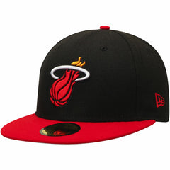 Miami Heat Team Color 2Tone 59FIFTY Fitted Hat Black/Red - NBA