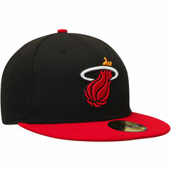 Miami Heat Team Color 2Tone 59FIFTY Fitted Hat Black/Red - NBA