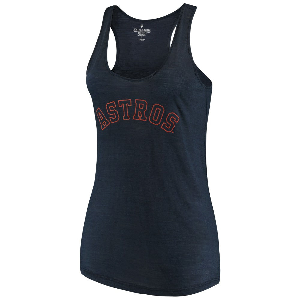 Houston Astros Soft as a Grape Women's Plus Size Swing for the Fences Racerback Tank Top - MLB