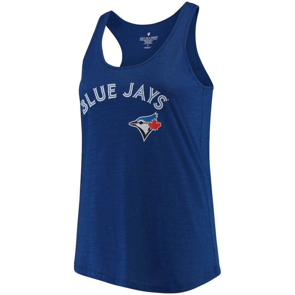Toronto Blue Jays Soft as a Grape Women's Plus Size Swing for the Fences Racerback Tank Top - MLB