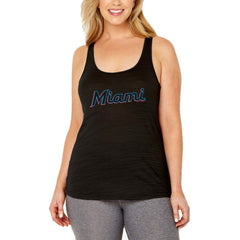 Miami Marlins Soft as a Grape Women's Plus Size Swing for the Fences Racerback Tank Top - MLB