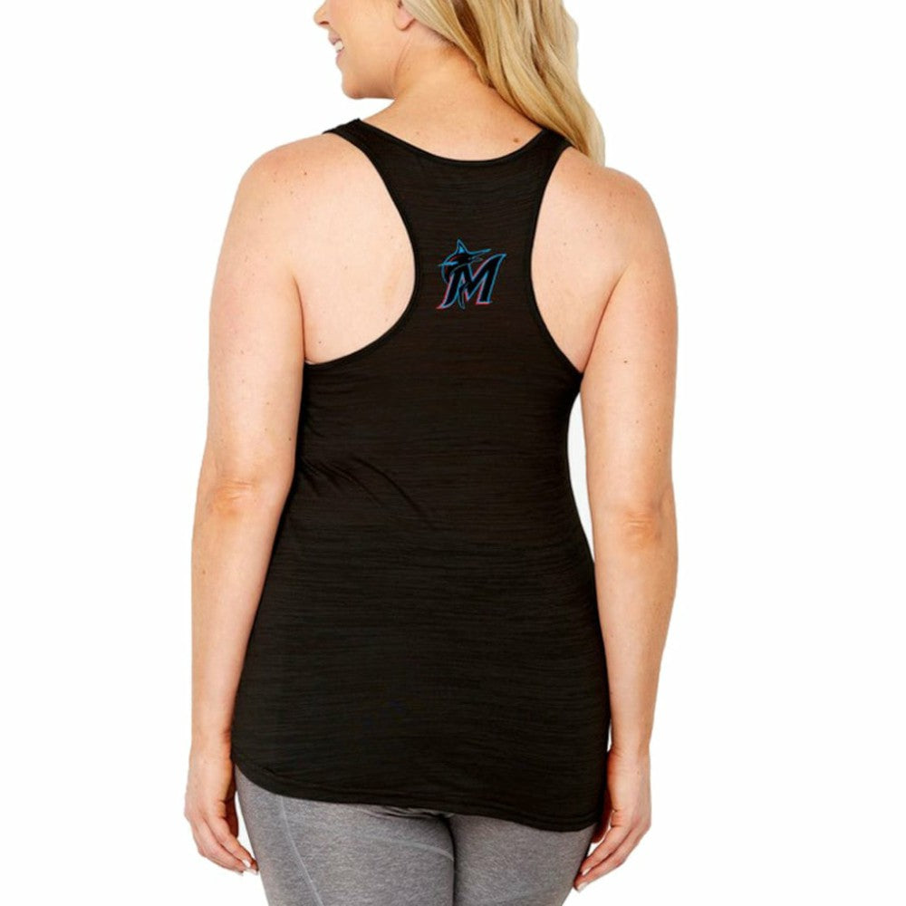 Miami Marlins Soft as a Grape Women's Plus Size Swing for the Fences Racerback Tank Top - MLB