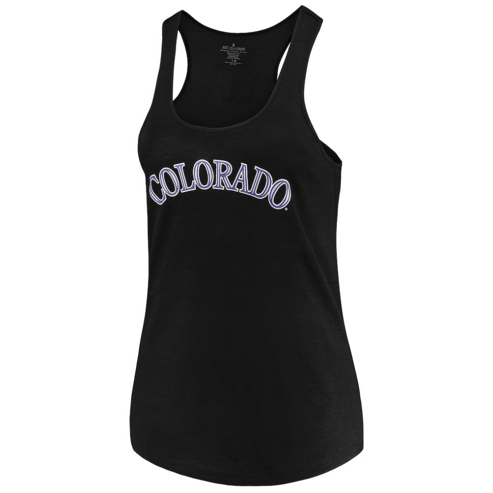 Colorado Rockies Soft as a Grape Women's Plus Size Swing for the Fences Racerback Tank Top - MLB