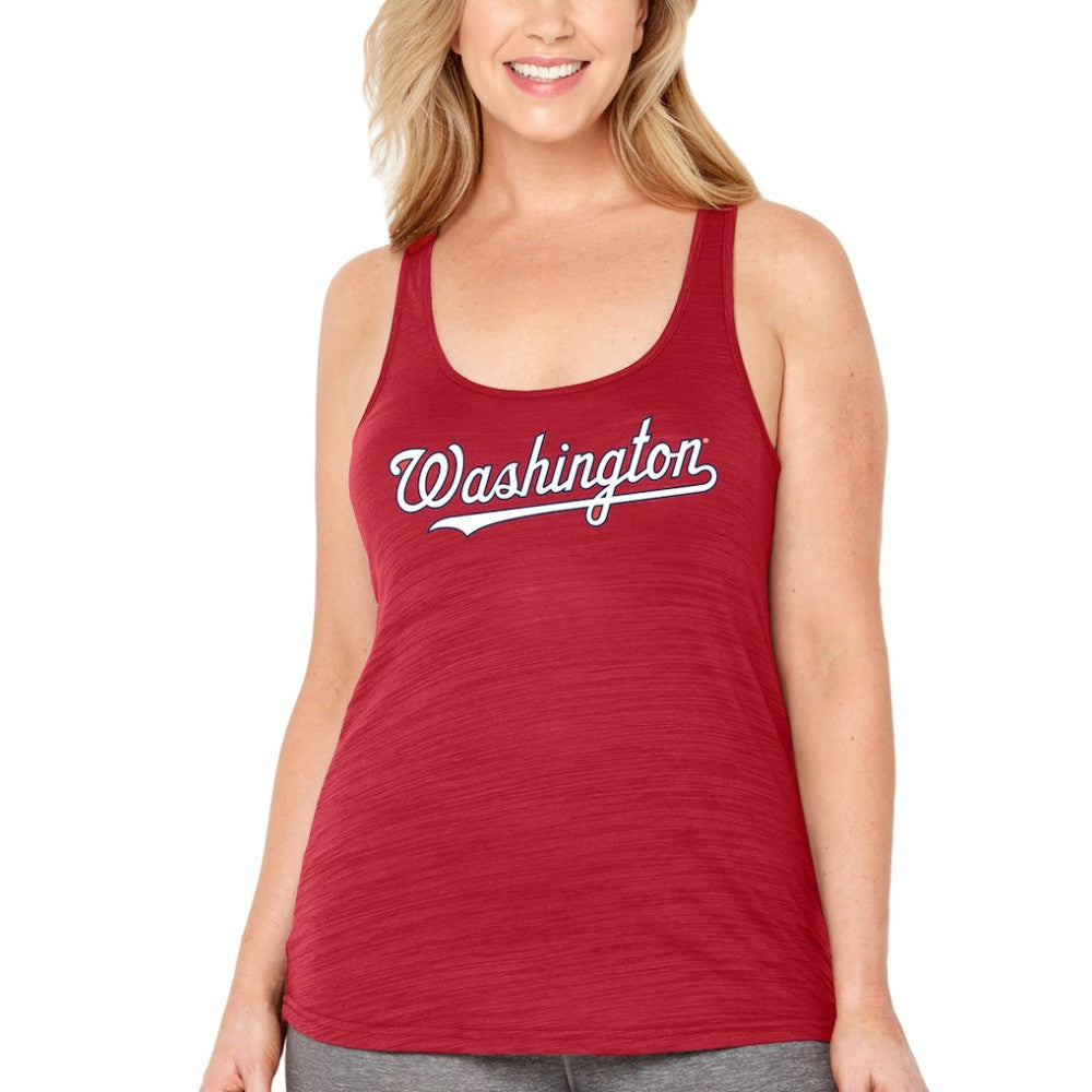 Washington Nationals Soft as a Grape Women's Plus Size Swing for the Fences Racerback Tank Top - MLB