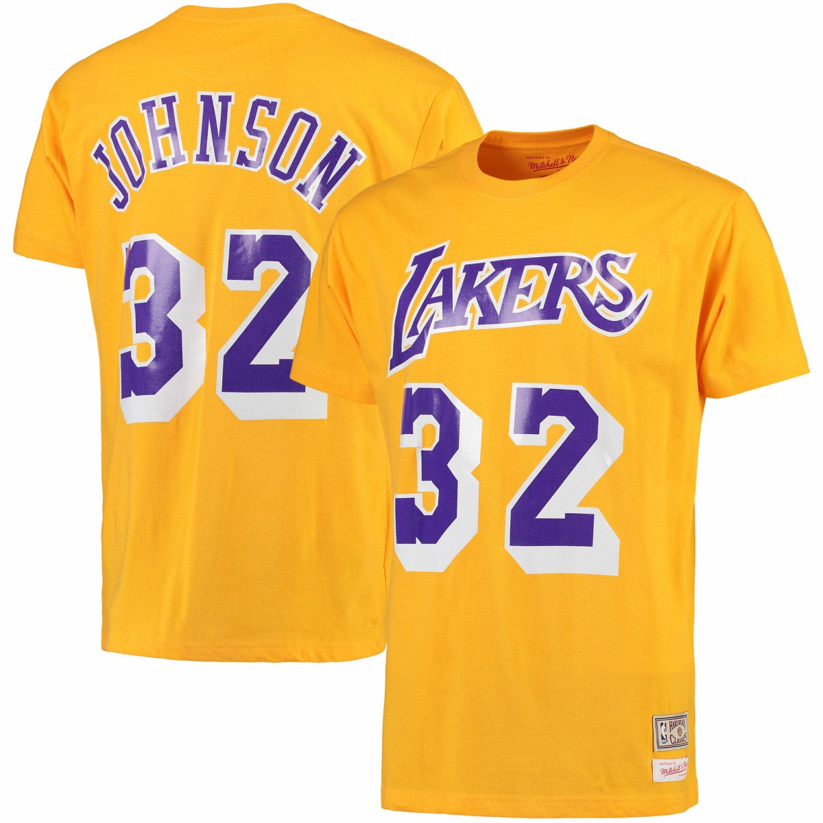 Magic Johnson Los Angeles Lakers Hardwood Classics Retro Name & Number T-Shirt Gold - NBA