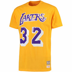 Magic Johnson Los Angeles Lakers Hardwood Classics Retro Name & Number T-Shirt Gold - NBA