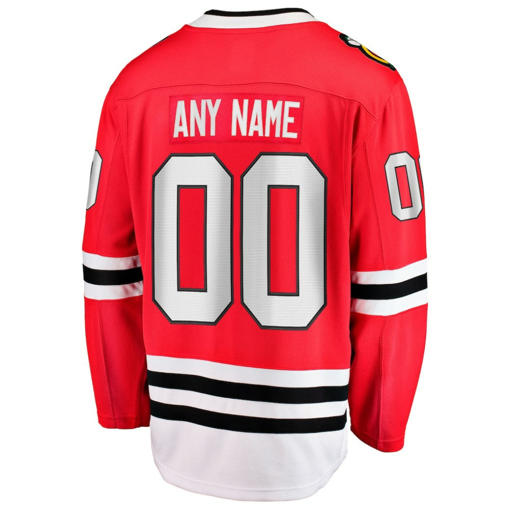 Chicago Blackhawks Fanatics Home Breakaway Custom Jersey - Red - NHL