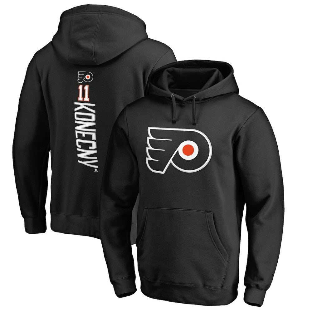 Travis Konecny Philadelphia Flyers Backer Pullover Hoodie - Black - NHL