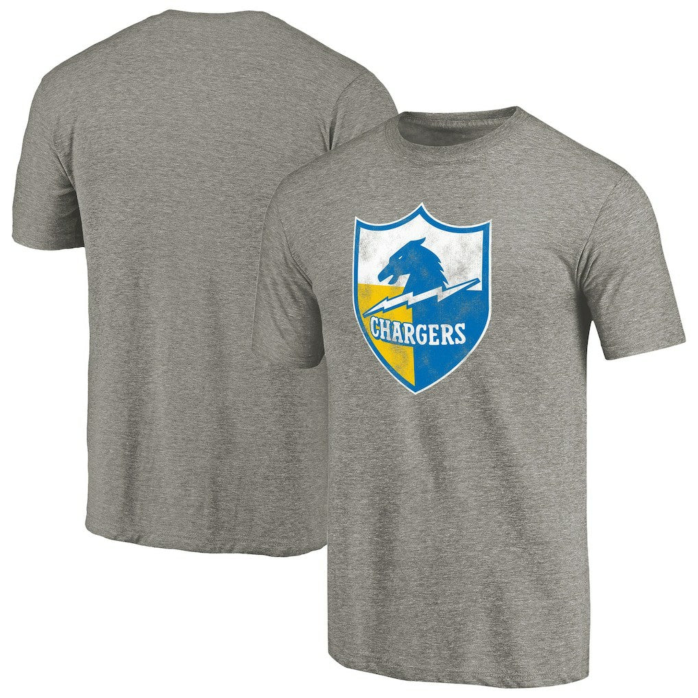 Los Angeles Chargers Throwback Logo Tri-Blend T-Shirt Ash | NFL