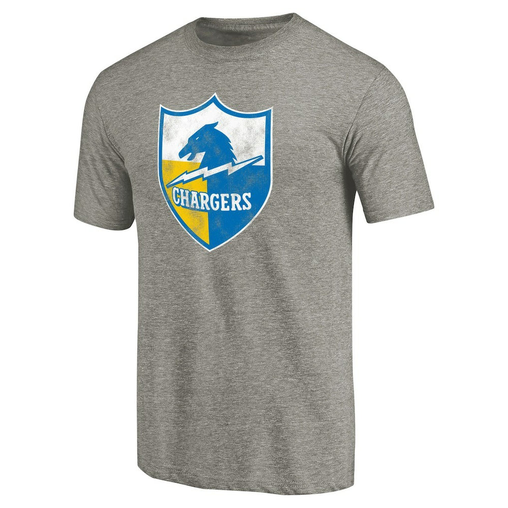 Los Angeles Chargers Throwback Logo Tri-Blend T-Shirt Ash | NFL