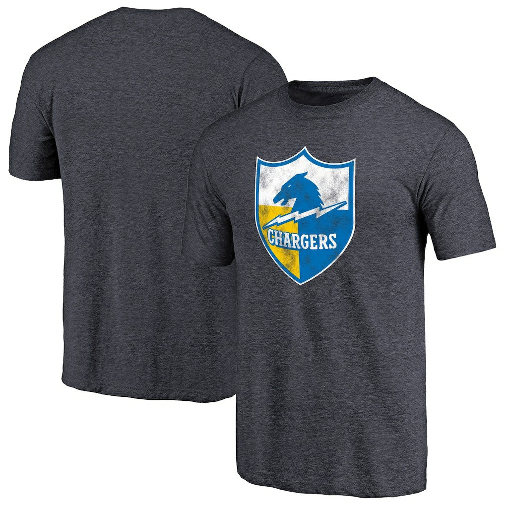 Los Angeles Chargers Throwback Logo Tri-Blend T-Shirt Navy | NFL
