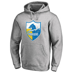 Los Angeles Chargers Throwback Logo Pullover Hoodie Heather Gray | NFL