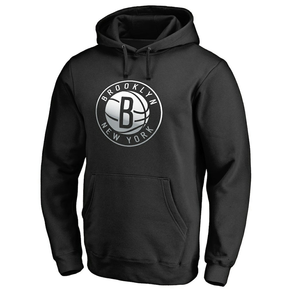Brooklyn Nets Gradient Logo Pullover Hoodie Black - NBA