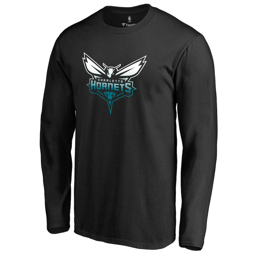 Charlotte Hornets Gradient Logo Long Sleeve T-Shirt Black - NBA