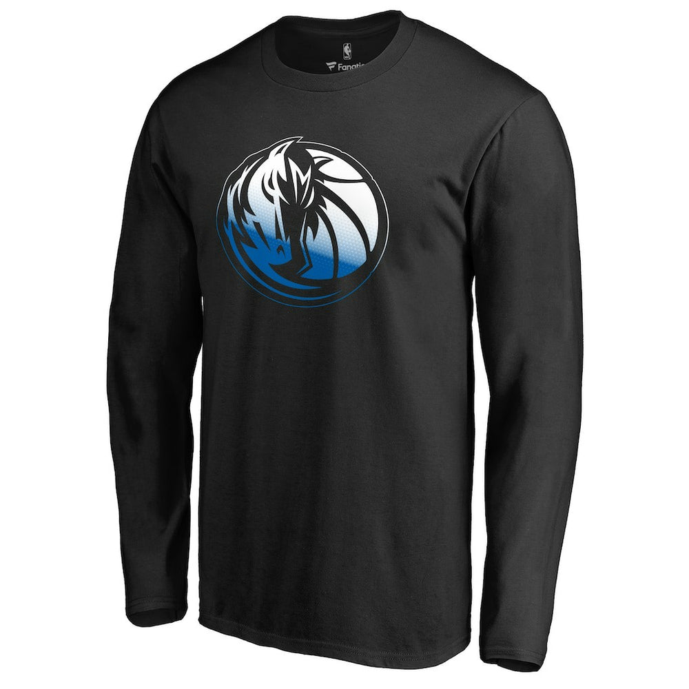Dallas Mavericks Gradient Logo Long Sleeve T-Shirt Black - NBA