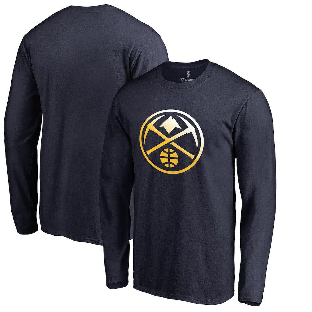 Denver Nuggets Gradient Logo Long Sleeve T-Shirt Navy - NBA