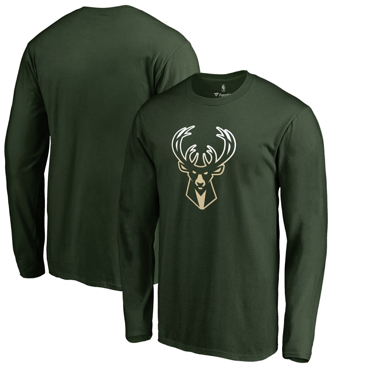 Milwaukee Bucks Gradient Logo Long Sleeve T-Shirt Green - NBA