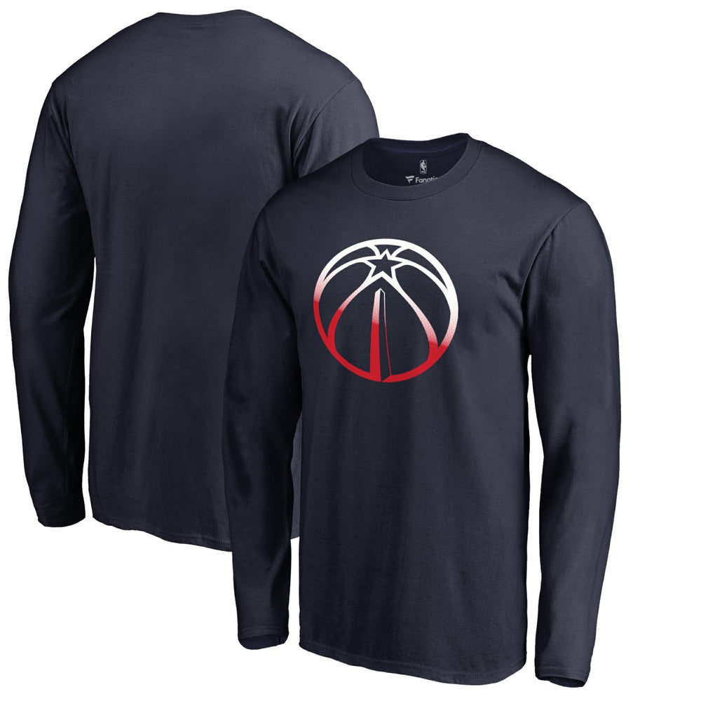 Washington Wizards Gradient Logo Long Sleeve T-Shirt Navy - NBA