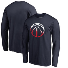 Washington Wizards Gradient Logo Long Sleeve T-Shirt Navy - NBA