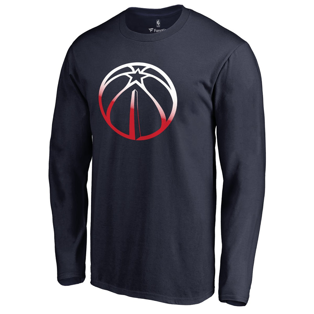 Washington Wizards Gradient Logo Long Sleeve T-Shirt Navy - NBA