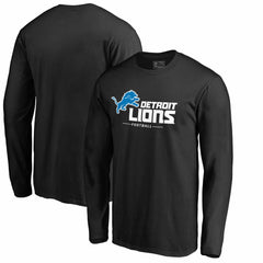 Detroit Lions Team Lockup II Long Sleeve T-Shirt Black | NFL