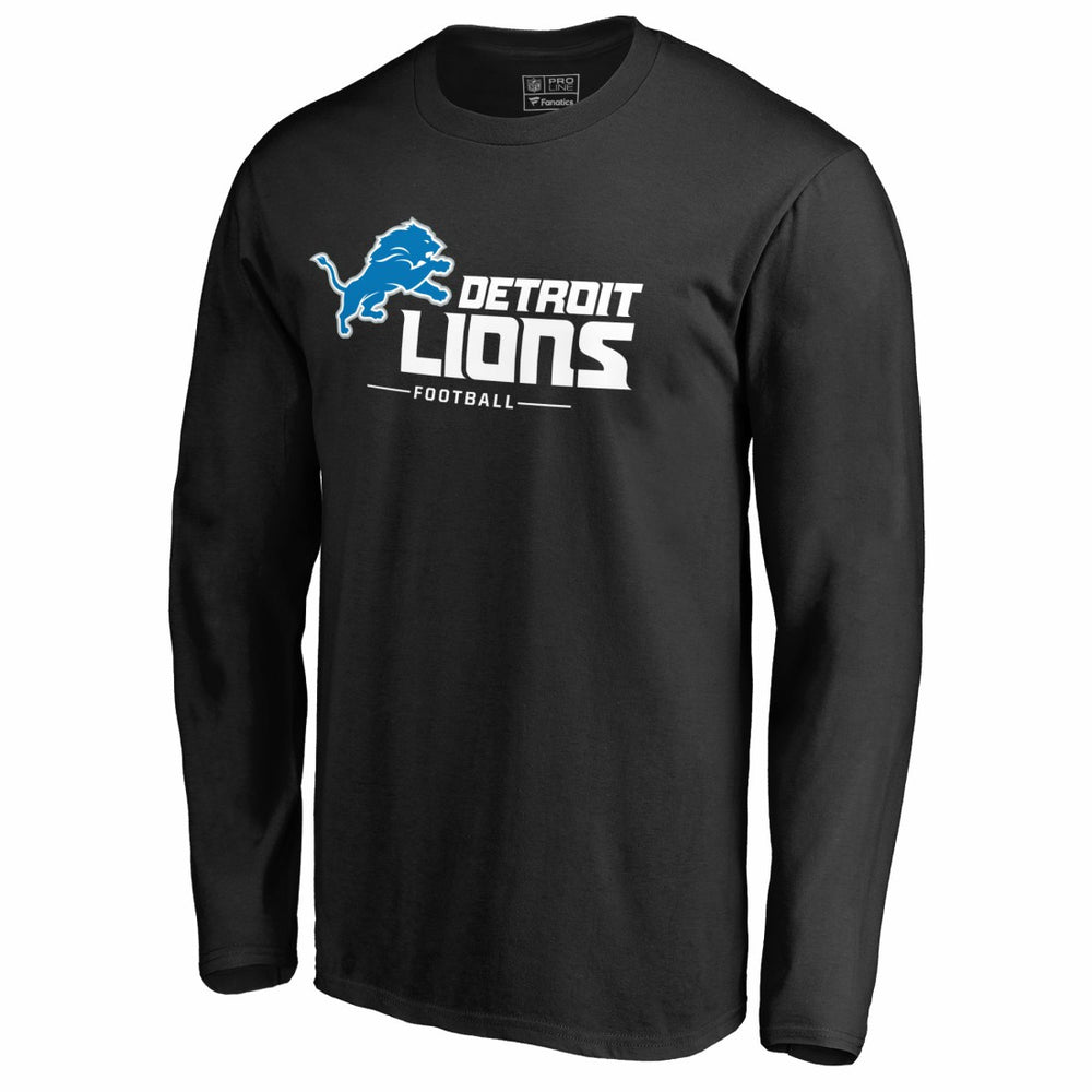 Detroit Lions Team Lockup II Long Sleeve T-Shirt Black | NFL
