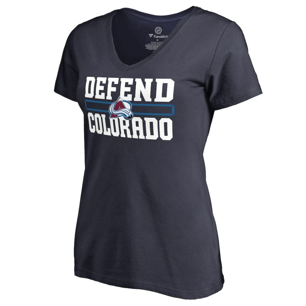 Colorado Avalanche Women's Hometown Collection Defend V-Neck T-Shirt - Navy - NHL