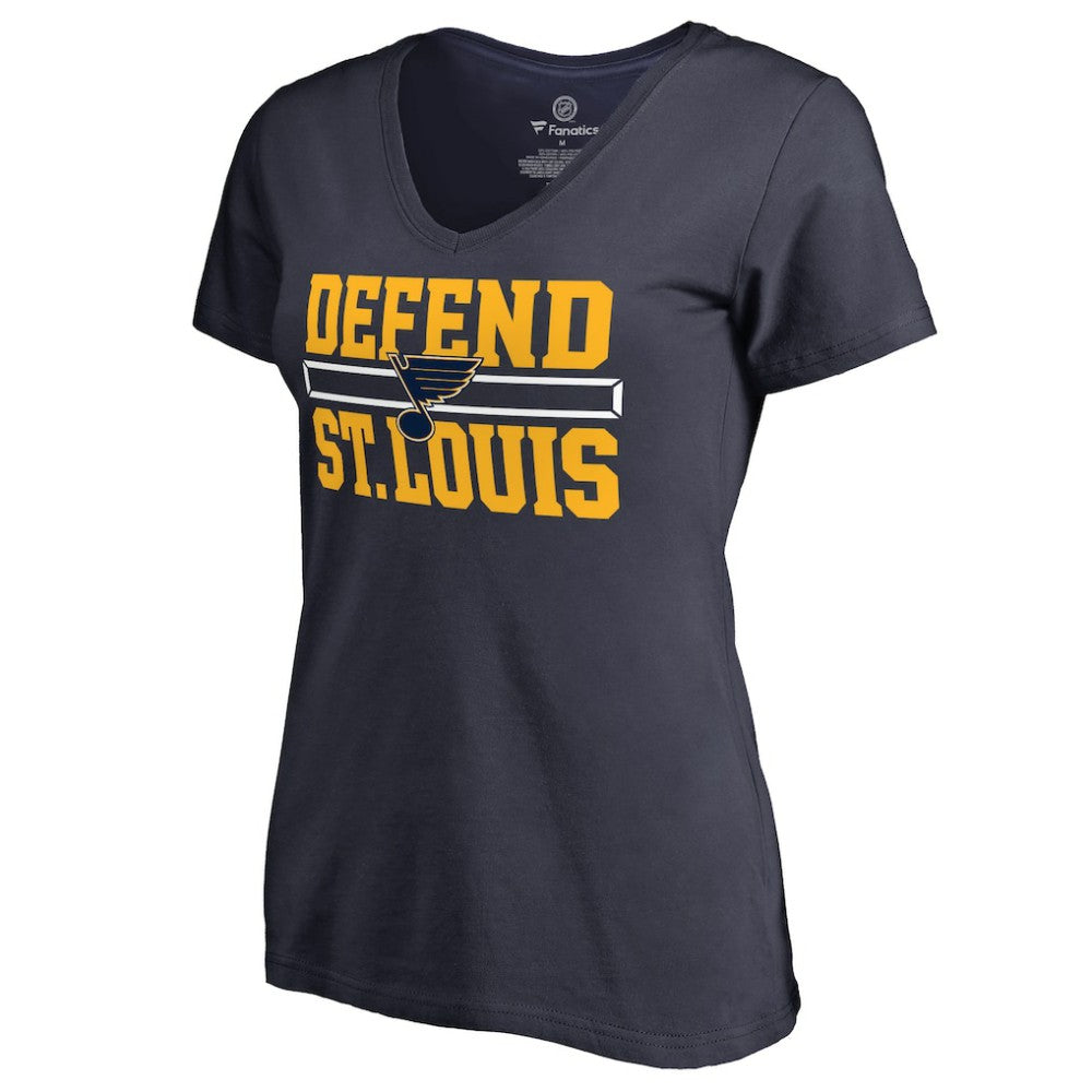 St. Louis Blues Women's Hometown Collection Defend V-Neck T-Shirt - Navy - NHL