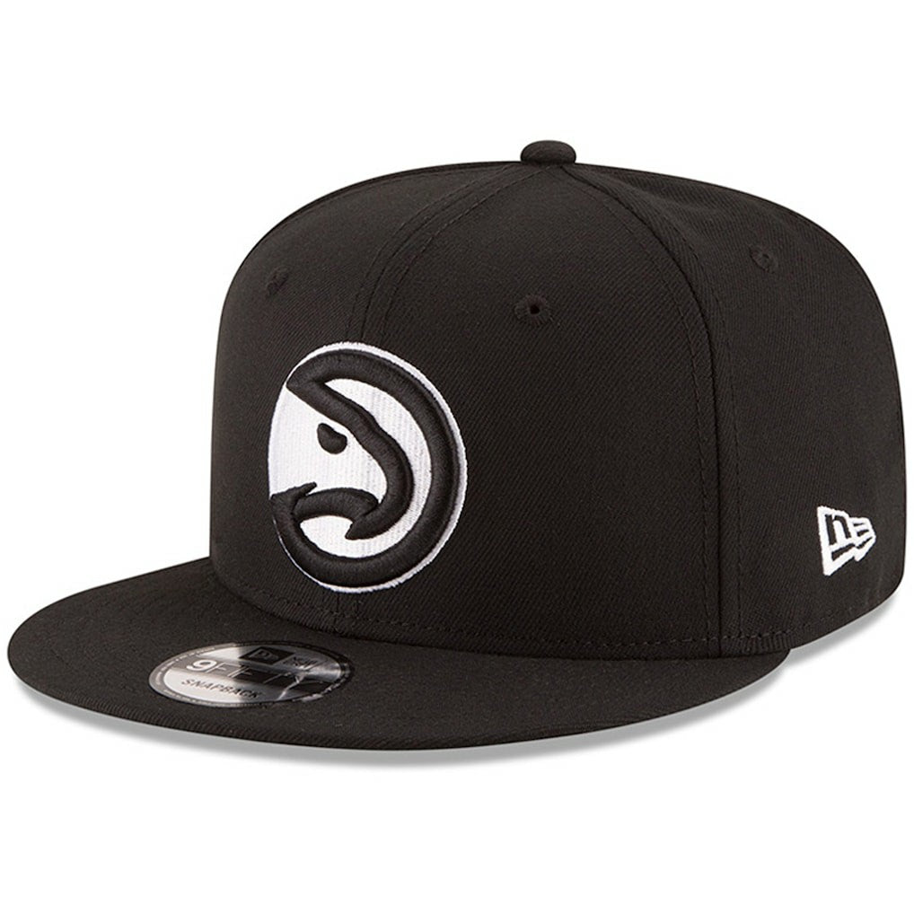Atlanta Hawks Black & White Logo 9FIFTY Adjustable Snapback Hat Black - NBA