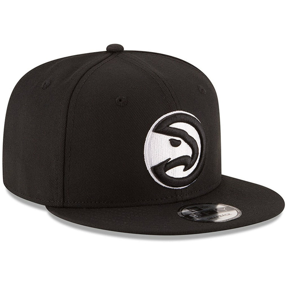 Atlanta Hawks Black & White Logo 9FIFTY Adjustable Snapback Hat Black - NBA