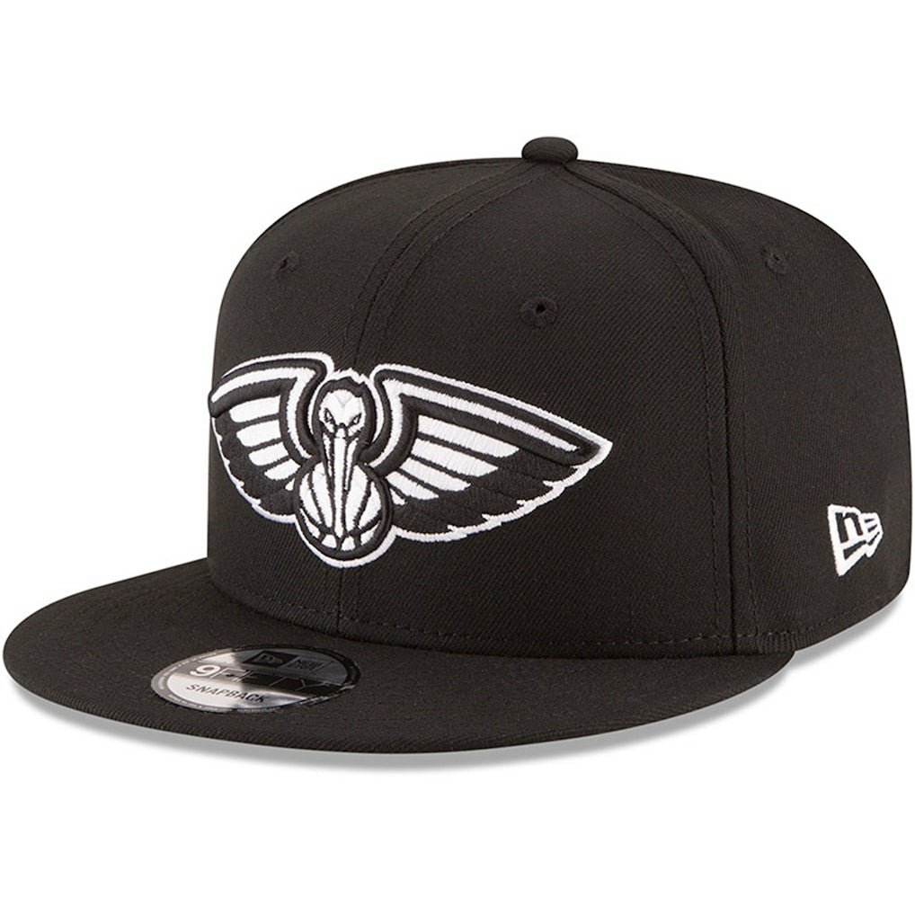 New Orleans Pelicans Black & White Logo 9FIFTY Adjustable Snapback Hat Black - NBA