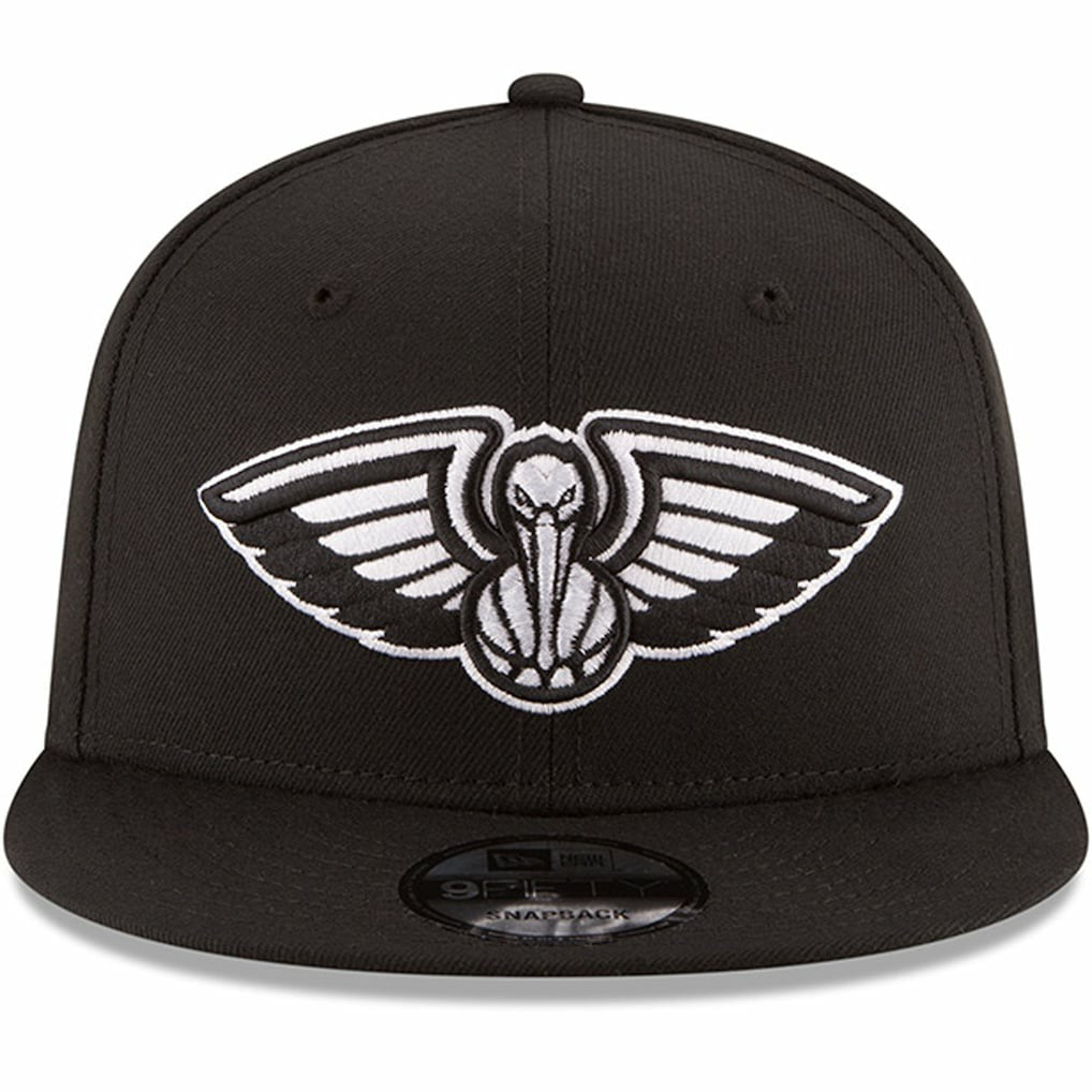 New Orleans Pelicans Black & White Logo 9FIFTY Adjustable Snapback Hat Black - NBA