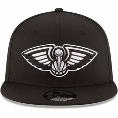 New Orleans Pelicans Black & White Logo 9FIFTY Adjustable Snapback Hat Black - NBA