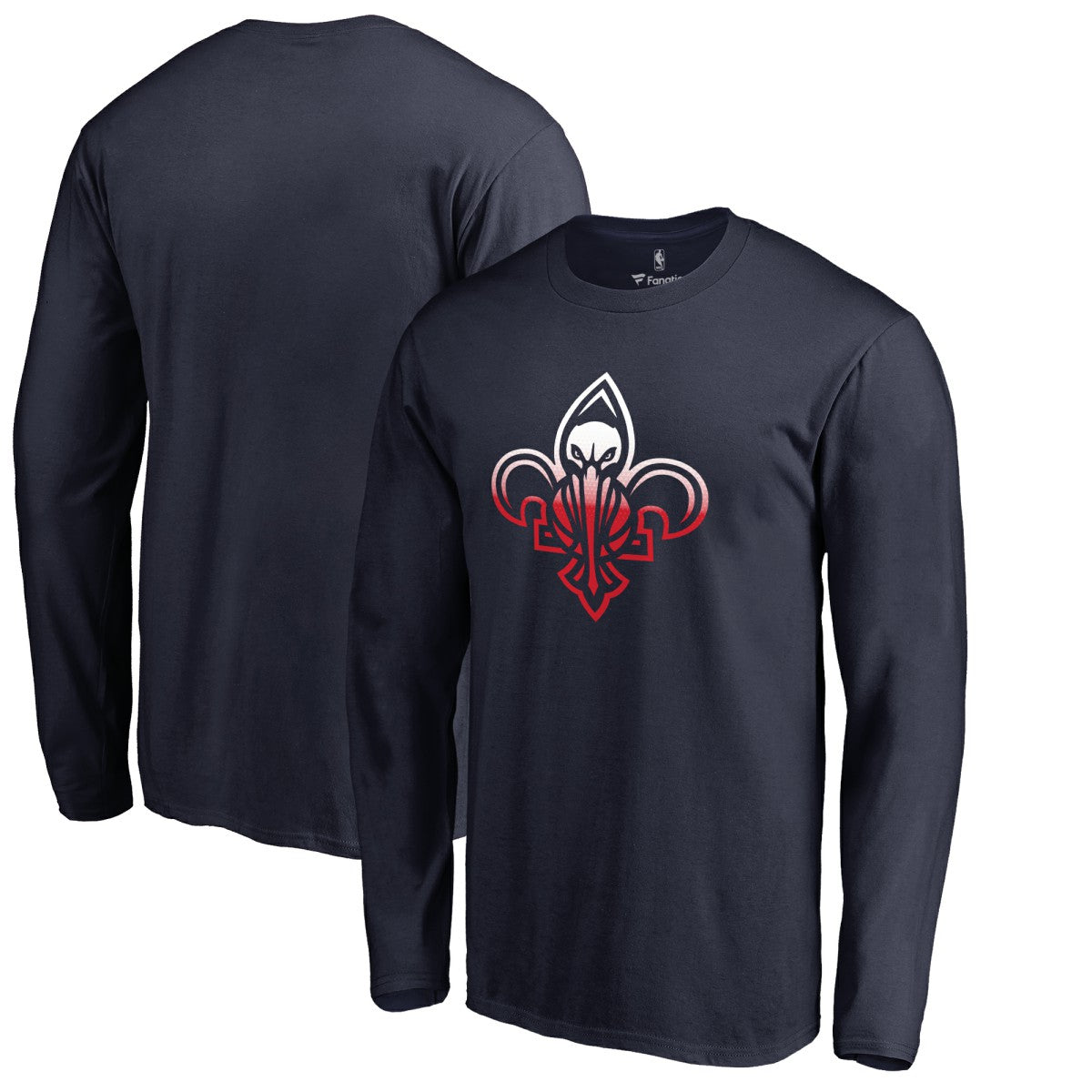 New Orleans Pelicans Gradient Logo Long Sleeve T-Shirt Navy - NBA